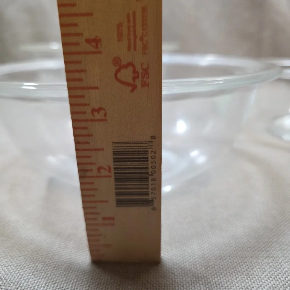 Vintage Set of 3 PYREX Clear Glass Mixing Nesting Bowls #322, #323, #325